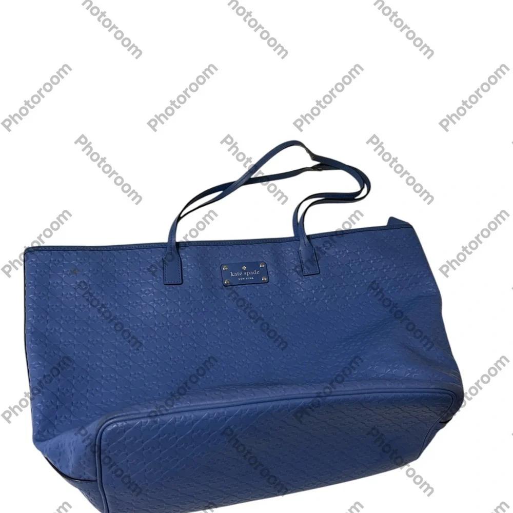 KATE SPADE PENN PLACE EMBOSSED MARGARETA TOTE BLUE COLOR